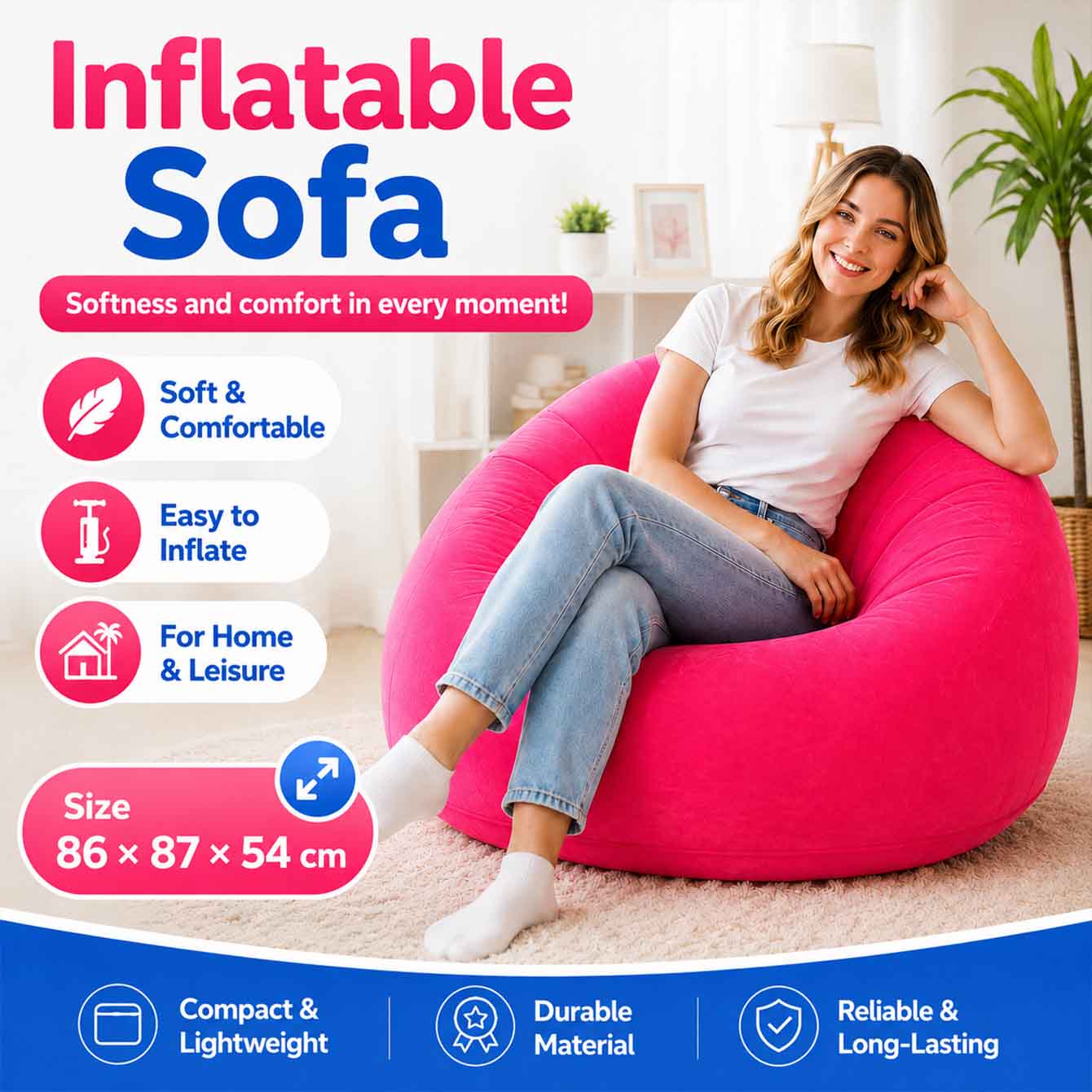 Outdoor Camping Couch - 1PC Opblaasbare Zitzakstoelen Buiten Opblaasbare Campingstoelen