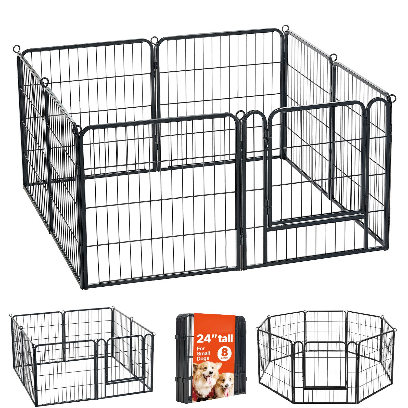 Outdoor Camping Dog Fence - Hondenren 24 inch, 8 panelen, opvouwbare