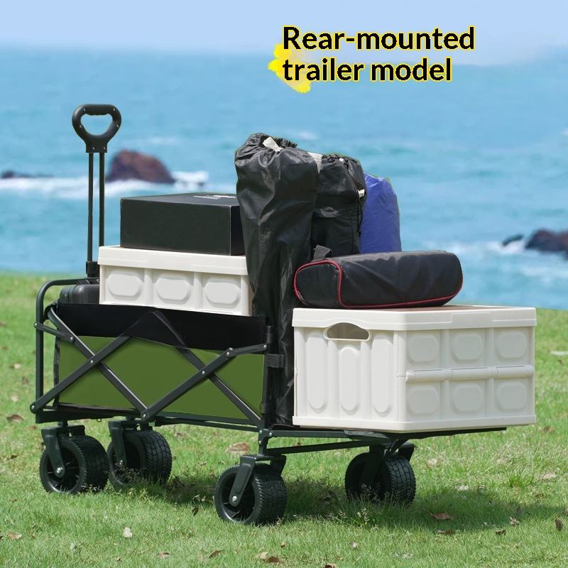 Outdoor Camping Wagon - Fabrieksuitverkoop Vierwiel Platform Camping Utility Wagon