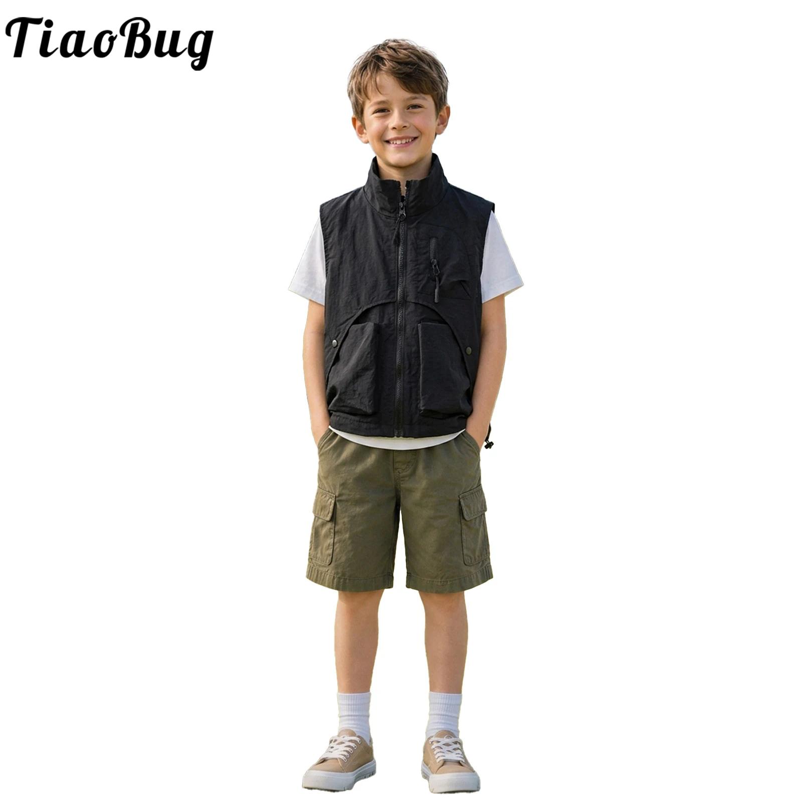 Outdoor Camping Activities For Kids - Kinderen Jongens Mode Cargo-vest met ritssluiting