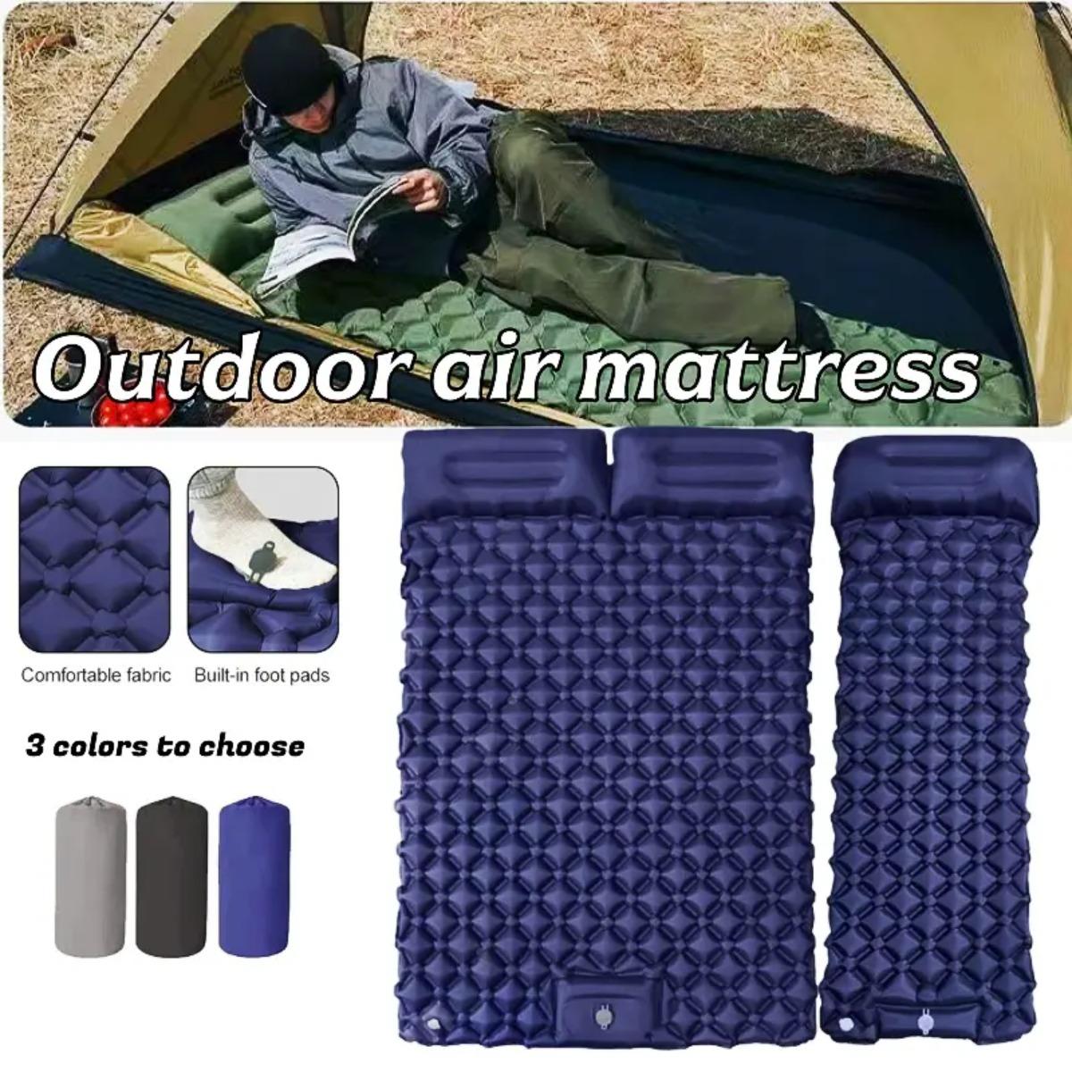 Outdoor Camping Mat Waterproof - Enkel- en dubbel opblaasbaar luchtbed, opvouwbaar
