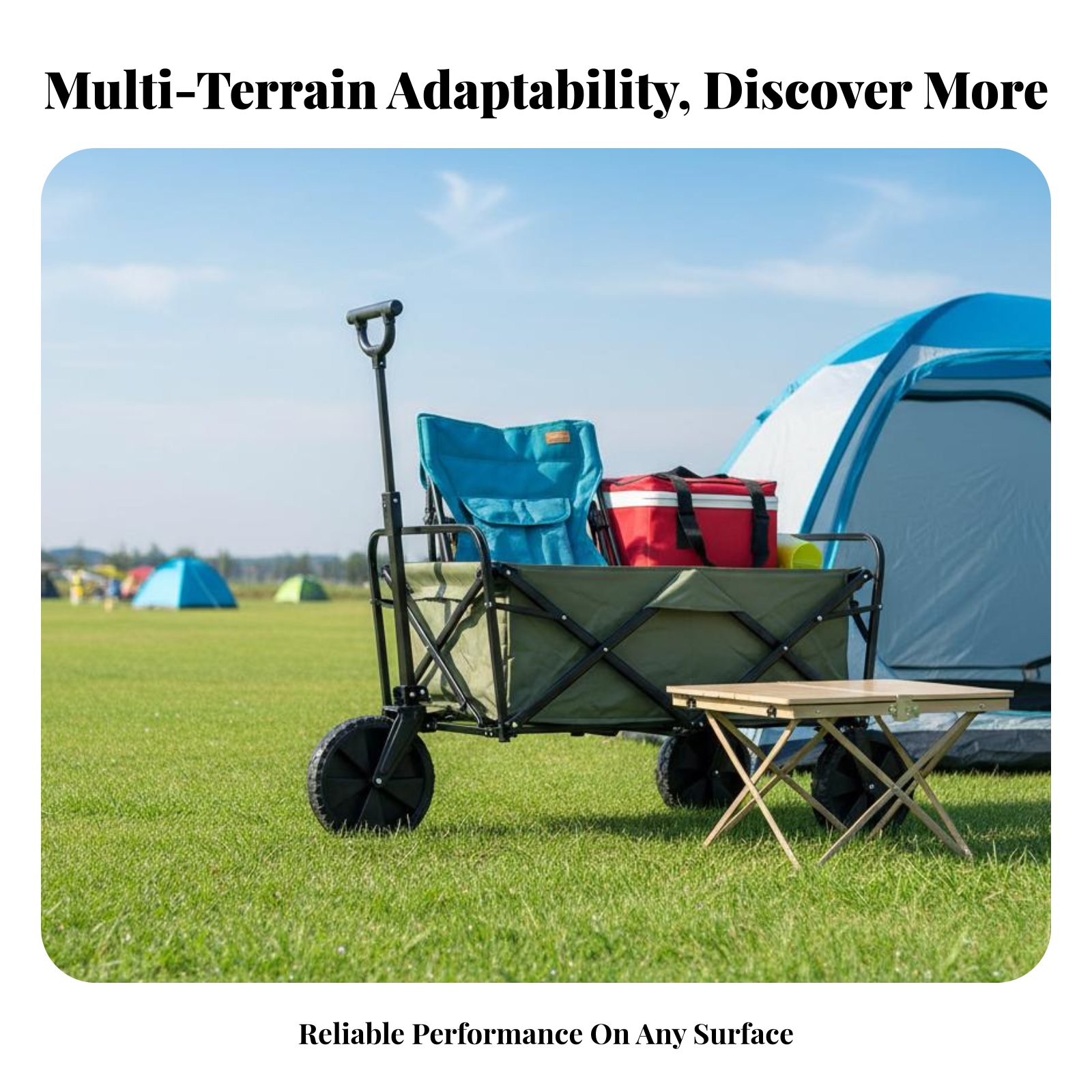 Outdoor Camping Wagon - Campingwagenwiel Multi-terrein smal wagenwiel 7-inch stevige