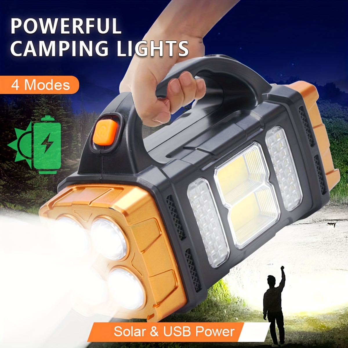 Outdoor Camping Decor - Nieuwe upgrade oplaadbare krachtige zonne-energie LED-zaklamp