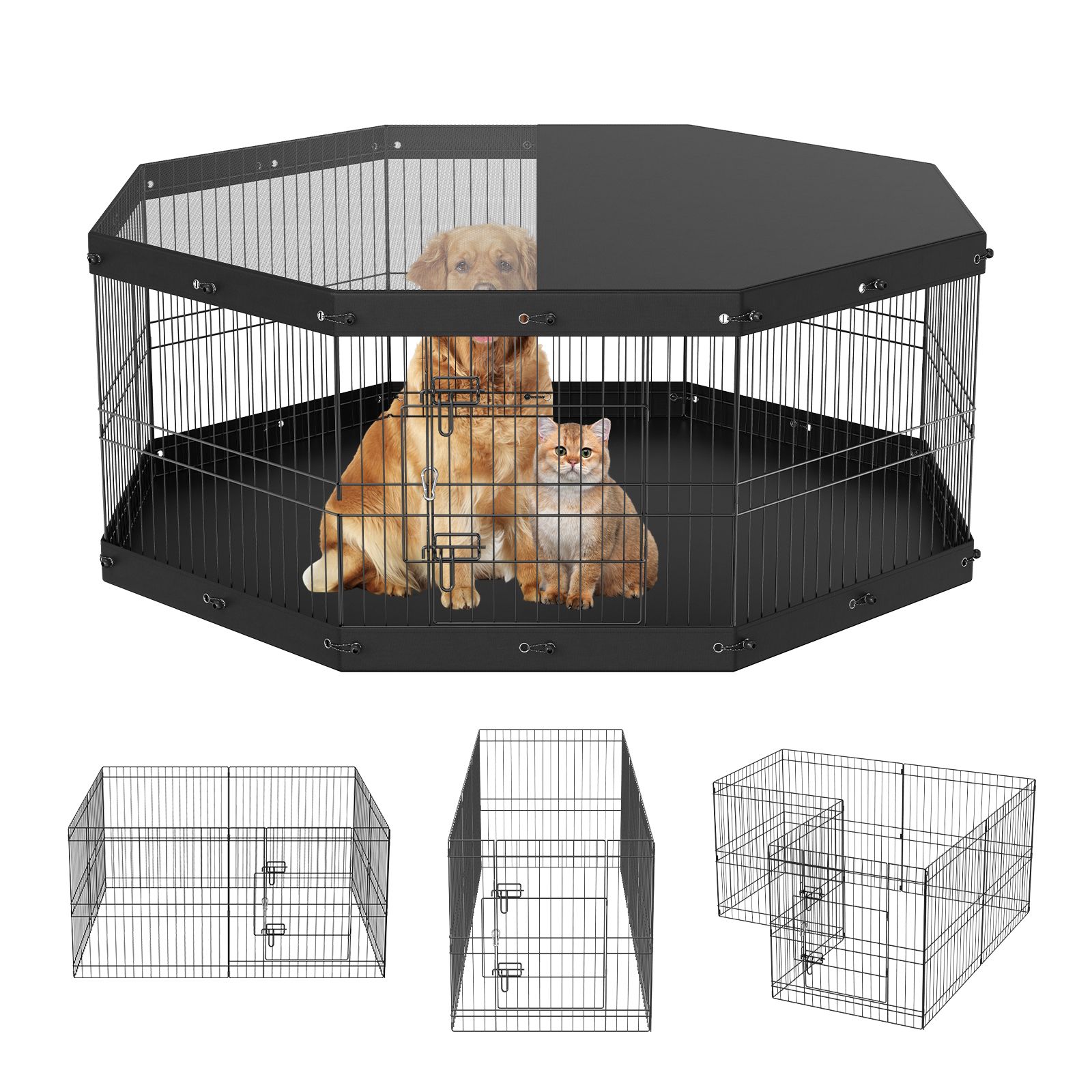 Outdoor Camping Dog Fence - Hondenren, 8 panelen opvouwbare metalen hondenren