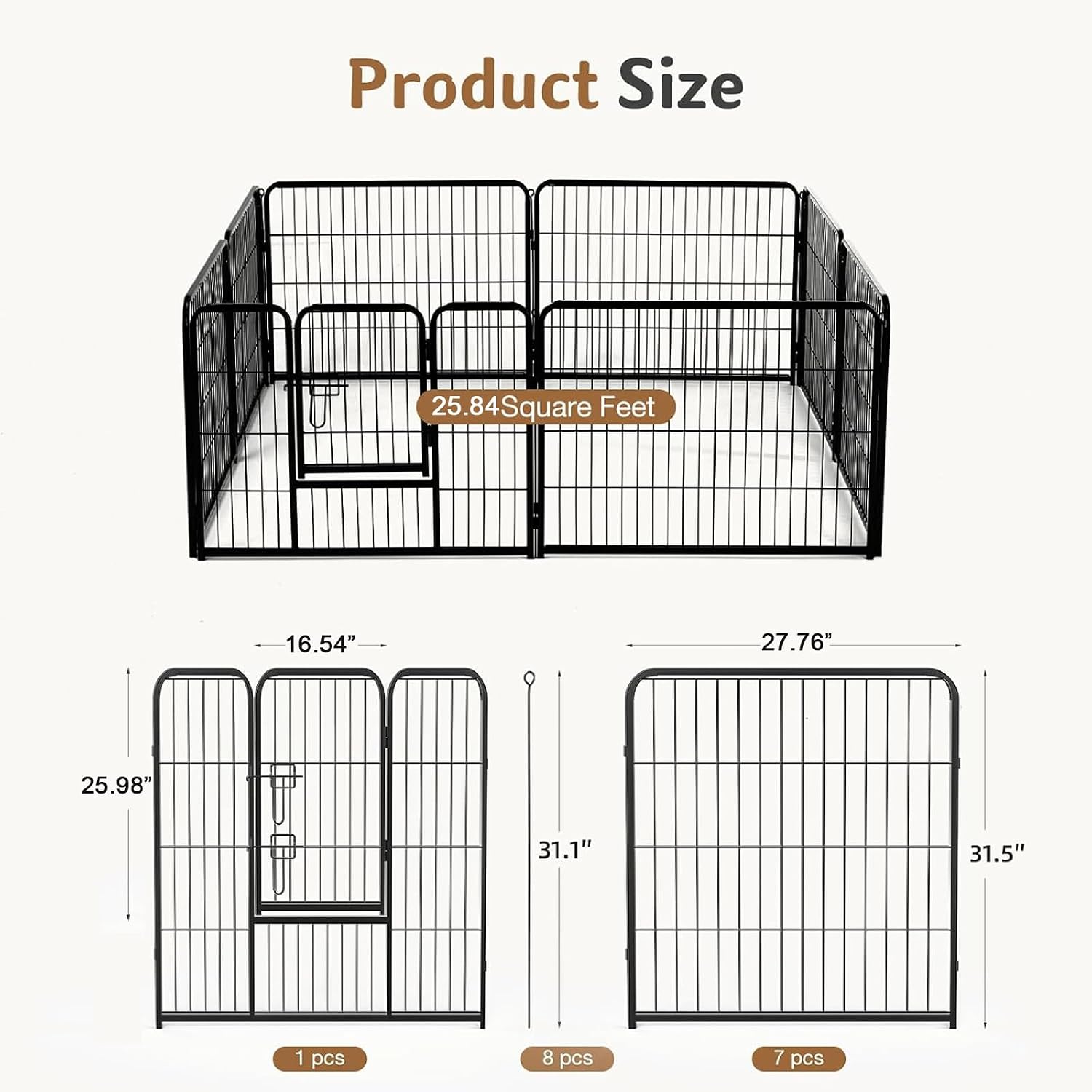 32 Inch Metalen Hondenren, 8 P - Outdoor Camping Dog Fence recensie en prijs