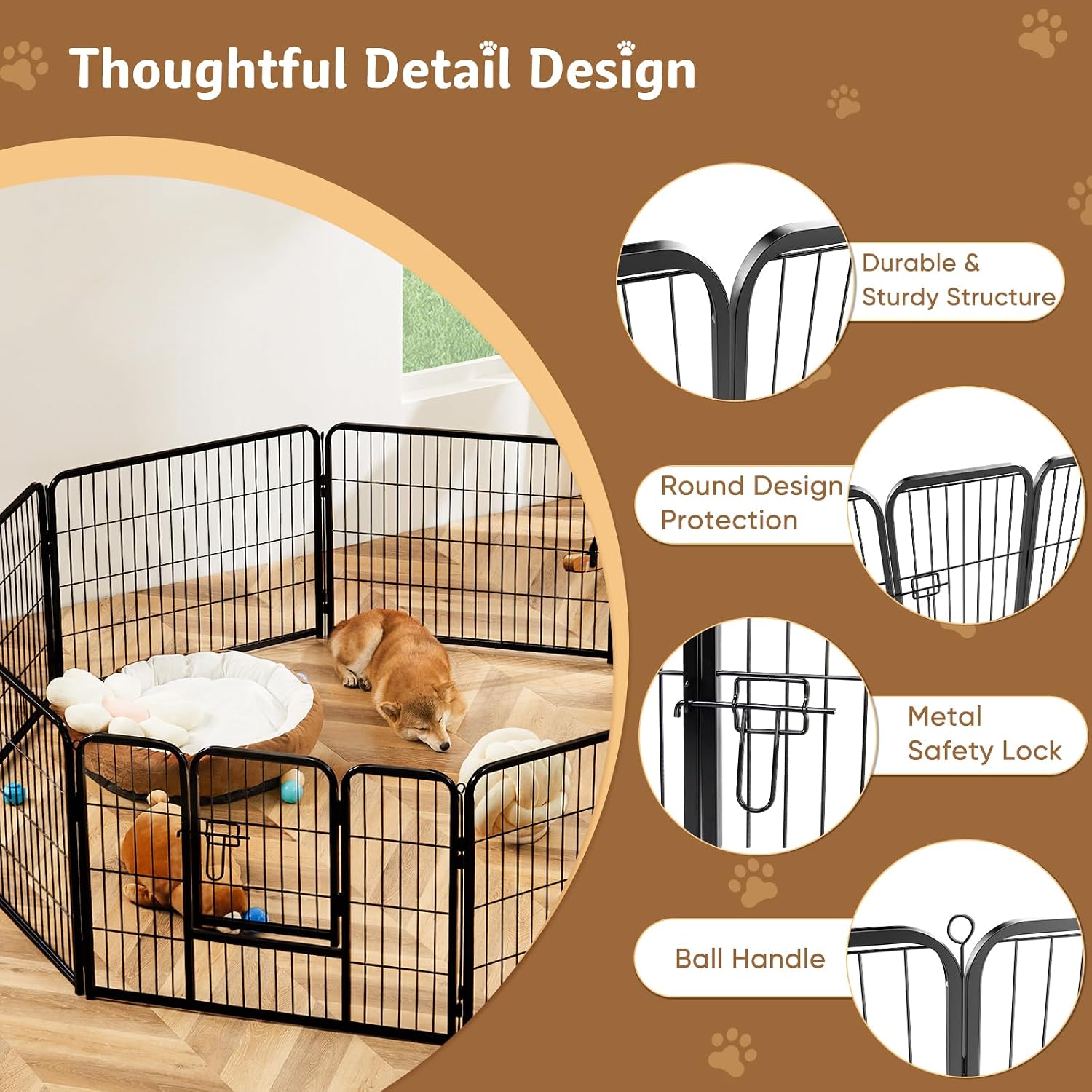 32 Inch Metalen Hondenren, 8 P - Outdoor Camping Dog Fence recensie en prijs