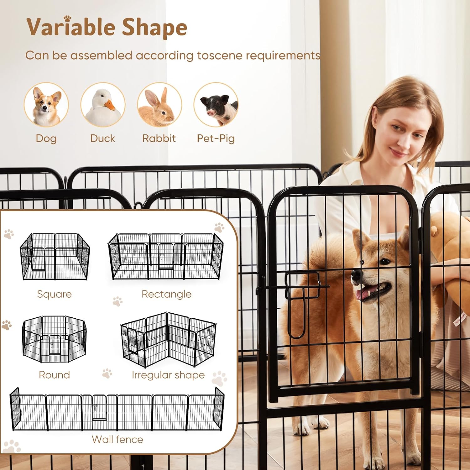 32 Inch Metalen Hondenren, 8 P - Outdoor Camping Dog Fence recensie en prijs