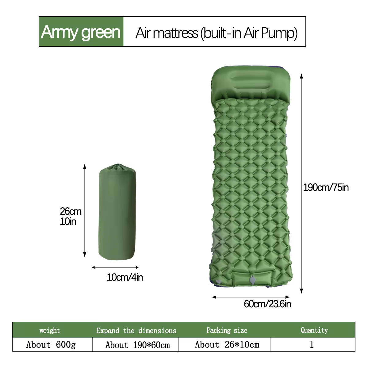 190*60 cm Outdoor Camping Opbl - Outdoor Camping Hiking recensie en prijs