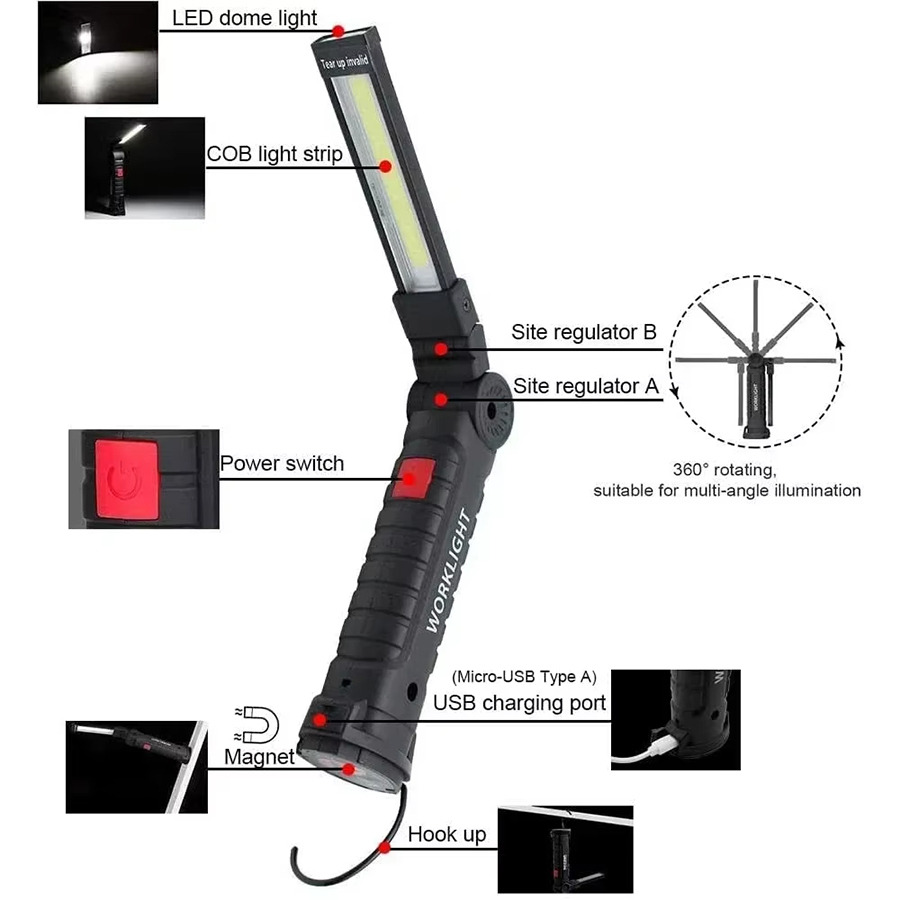 Draagbare LED-zaklamp met magn - Outdoor Camping Decor recensie en prijs