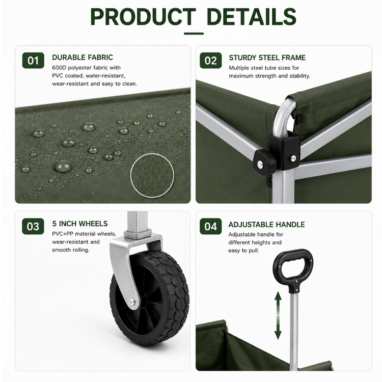 Grote capaciteit opvouwbare vo - Outdoor Camping Wagon recensie en prijs