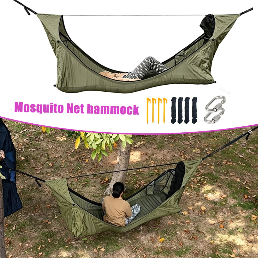 Platte hangmat met klamboe Sch - Outdoor Camping Mosquito Net recensie en prijs