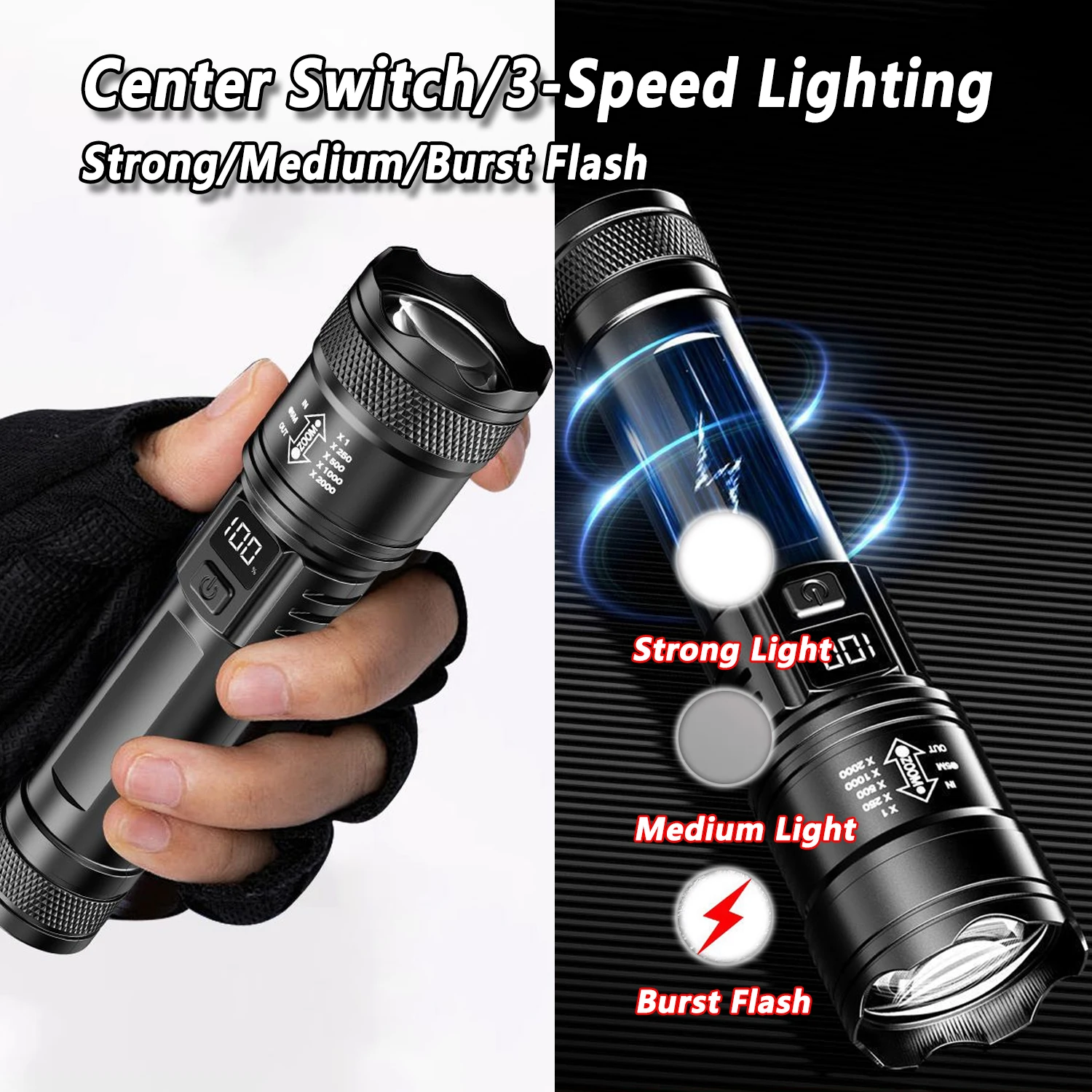 Ultraheldere LED-zaklamp 2000L - Outdoor Camping Decor recensie en prijs